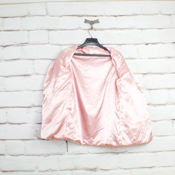 Faux Fur Pink Dress Over Coat Size ~L - Picture 4 of 8